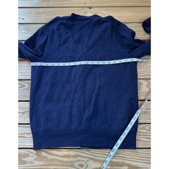 Polo Ralph Lauren Elbow Patch Merino Wool Cardigan Size Large Men’s Navy - Picture 7 of 8